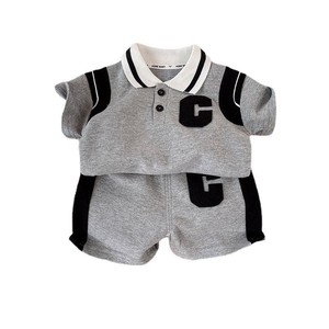 Qingli OEM personnalisé usine été garçons polo à manches courtes solide tissu peigné sport décontracté à la mode enfants tenues - Product Image 2