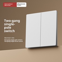 Interrupteur mural simple C11 International pour électricien, compatible Smartlife, ultra-plat, type 86, blanc, encastré, en ABS