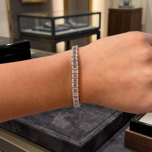 EtherStar Jewels - Brazalete de Diamantes Cultivados en Laboratorio con Certificación IGI, Corte Esmeralda de 15.00 CT, Estilo Clásico, Oro Sólido de 18K, 14K, 10K, 925 - Product Image 3