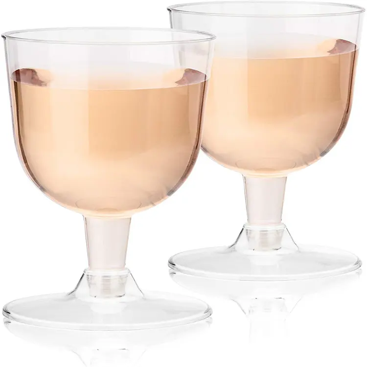 Grosir piala anggur plastik merah muda air warna gelas minum sampanye plastik cangkir anggur plastik