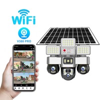 Cámara Solar de 4MP con Iluminación LED, Tres Pantallas, 4G, SIM, Seguridad, CCTV Solar, Monitor Inalámbrico, Cámara IP, Control Remoto, Aplicación V380