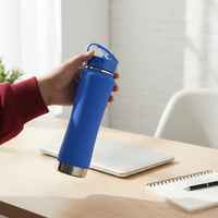 Thermos en acier inoxydable 304, 350/750/1000 ml, bouteille d'eau isolée avec une courbe élégante, couvercle à paille rotatif