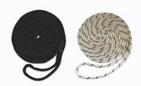 Ligne d'amarrage en nylon double tressé haute résistance, tailles 3/8" à 3/4", longueurs de 15 à 35 pieds, multicolores avec emballage personnalisé
