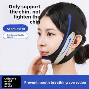 Masque V-Line Exerciseur de mâchoire avec mentonnière Sangle faciale réutilisable Jawline Shaper Wraps Support pour soulever le menton - Product Image 5