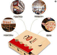 Boîte à pizza économique en carton ondulé, qualité alimentaire, anti-fuite, pour plats à emporter, idéale pour snack-bars et banquets