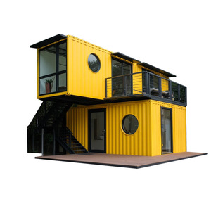 Bureau modulaire en conteneur, design industriel, forme rectangulaire, avec balcon et escalier, pour usage commercial - Product Image 1