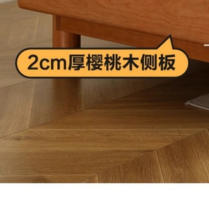 Zeyang Cherry Wood Solid Wood <b>Sofa</b> Three Seater Fabric Creamy Cloud Living Room Removable Washable - Product Image 4