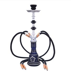 22-Inch Blue Red Black Bar KTV Portable <b>Hookah</b> Set with 4 Hose Glass Shisha Vase for Holiday Parties and Birthdays - Product Image 3