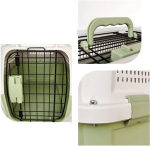 Kingtale Luxo Portable Dog Carrier Gaiola De Aço Inoxidável Quadro De Plástico Porta De Fio De Rolamento 50pcs Design Sólido <span class=keywords><strong>4</strong></span> Estações De Viagem - Product Image 4