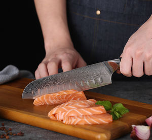 مقبض G10 VG10 مطبخ من الفولاذ المقاوم للصدأ الدمشقي 67 طبقة مصنوع يدويًا سكين فولاذية دمشقية بيد مريحة - Product Image 4