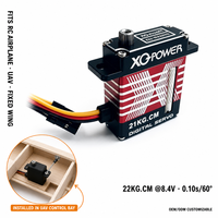 Servomoteur numérique XQ POWER XQ-S2221D à boîtier en aluminium, 22 kg, sans noyau, engrenages en acier inoxydable, haute vitesse 0,10s, 8,4V pour avion RC et UAV