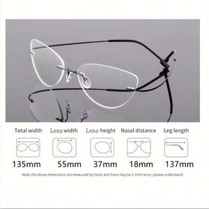 Gafas Ópticas Personalizadas con Logotipo 2025, Ligeras, sin Montura, de Aleación de Titanio, Monturas de Gafas de Ojo de Gato para Hombre y Mujer - Product Image 5