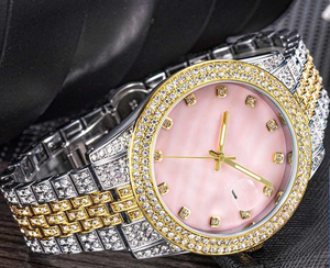 2025 <span class=keywords><strong>orologio</strong></span> in madreperla rosa UWIN <span class=keywords><strong>orologio</strong></span> di lusso in oro <span class=keywords><strong>bianco</strong></span> rifinito in marmo rosa con <span class=keywords><strong>quadrante</strong></span> in cristallo da donna - Product Image 6