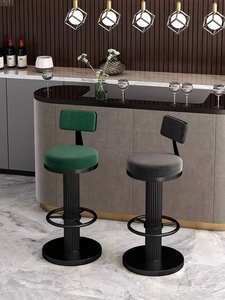 Kelly Velvet <b>Adjustable</b> Metal Swivel Counter Height Modern Gold Luxury Kitchen Design High <b>Stools</b> <b>Bar</b> Chairs - Product Image 4