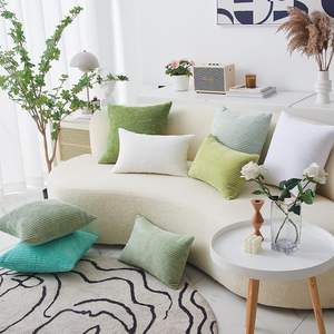 Funda de cojín de pana rayada Juego de 2 Fundas de cojín lisas decorativas - Product Image 6