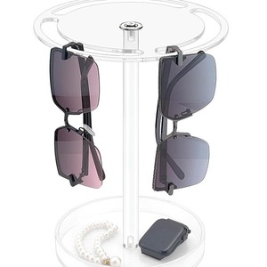 Acrylic Sunglasses <b>Storage</b> <b>Rack</b> 360 Degree <b>Rotating</b> Black Transparent Shelf For Eyewear Display - Product Image 5