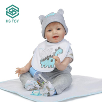 HS sans BPA mode poupée Playmate cadeau sucette Silicone souple vrai bébé mamelon BEBE Reborn garçon corps complet avec 56CM hauteur