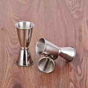 Jigger Koktail Ganda dengan Tepi Melengkung dari Baja Tahan Karat, Alat Ukur Bar 1 & 2 oz untuk Dapur Bar - Product Image 4