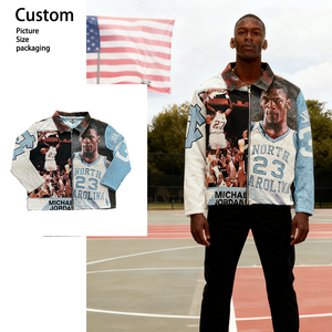 Vêtements en tapisserie d'hiver personnalisés, streetwear tissé, vestes zippées pour hommes, veste en jacquard <span class=keywords><strong>de</strong></span> <span class=keywords><strong>basket</strong></span>-ball pour hommes - Product Image 1