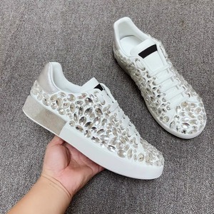 Chaussures plates pour femmes en cuir véritable de haute qualité, chaussures de créateur de luxe en cristal - Product Image 4