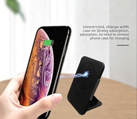 Chargeur sans fil magnétique 15W avec porte-cartes en cuir PU, support pliable et clip dorsal portable pour iPhone 12, 13, 14, 15 Pro Max