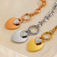Bracelet à breloques en forme de cœur, en acier inoxydable, étanche, tendance, bracelet à breloques pour femmes, bracelets de créateurs pour femmes