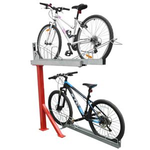 Deux niveaux porte-vélos empilable cycle vélo vertical support de stockage pour support de stationnement - Product Image 1