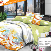 Vente en gros Lit 2 Places Luxury 3 Place 4 Taies 2 Draps 2 Ride 4pcs Ensemble de draps en microfibre avec taie d'oreiller pour textile à la maison