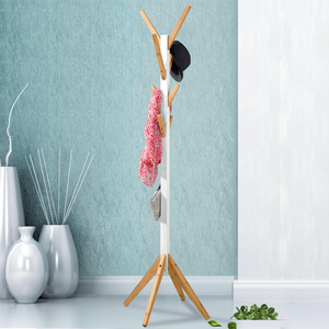 Bamboo <b>clothes</b> <b>rack</b>, solid wood coat <b>rack</b>, bedroom and living room multi-functional floor-standing <b>clothes</b> <b>rack</b>, creative and - Product Image 1