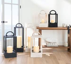 Decoración de pasillo para el hogar y centro de mesa, decoración para el hogar más vendida, farol de vela de madera para exteriores - Product Image 3