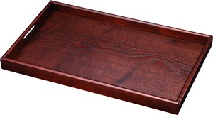 Plateau de service long en bois naturel, marron, 51×31×5 cm, taille extra-large, avec poignées, plateau de service, plateau pour repas, plateau pour accompagnements - Product Image 2