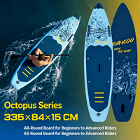 Planche à pagaie gonflable personnalisée SUP tout usage 335x84x15cm, double couche PVC EVA pour adultes débutants et avancés, utilisation pour la pagaie et le surf