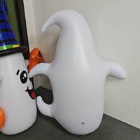 Décoration de jardin d'Halloween gonflable en PVC, fantôme blanc préféré, pour extérieur