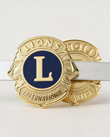 Emblema de Aleación de Zinc para Parrilla Delantera de Coche Antiguo Lions International - Logotipo Decorativo Premium para Vehículos