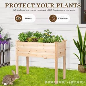 Jardinera rectangular de madera para plantar flores en el jardín, maceta elevada para vegetales, impermeable y multifuncional para uso doméstico. - Product Image 4