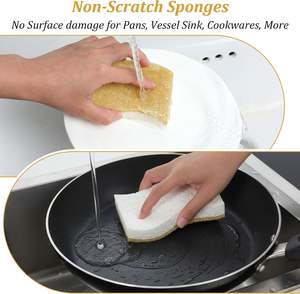 Éponge de cuisine biodégradable naturelle, éponge à récurer en cellulose et noix de coco compostable, éponge écologique - Product Image 4