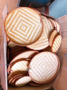 Natural <b>Bamboo</b> Winnowing Basket Flat round for Home/restaurant/parties decor Hand smoked <b>Bamboo</b> Woven Baskets - Product Image 6