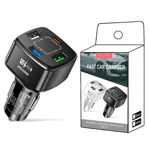 Оптовая Продажа Портативный 20 Вт PD USB C автомобильный адаптер 4 порта универсальный мобильный телефон USB Qc3.0 автомобильное зарядное устройство для iPhone Samsung