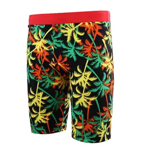 New swimming shorts men's wide waist fashion printed boxer trunks soaking hot spring five points large size men's swimsuit