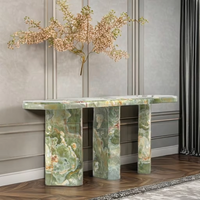 Newstar Vert Onyx Jade Marbre Couloir Table De Couloir De Luxe Meubles En Marbre Table D'appoint Table Console D'entrée En Marbre