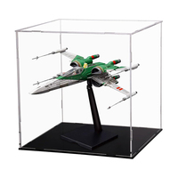 Vitrine transparente personnalisée longue boîte de support en acrylique pour les collections de statues