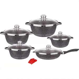 Ensemble de casseroles en aluminium antiadhésif à l'aspect marbre, 12 pièces, ustensiles de cuisine, cadeau idéal pour les débutants en cuisine - Product Image 4