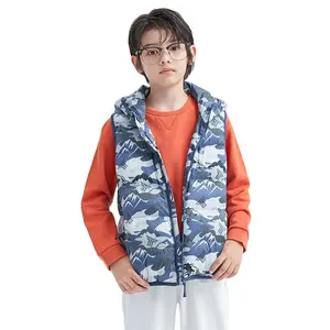 Kids down vest sleeveless custom puffer jacket manufacturer for boys and girls