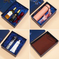 Großhandel Elegante Blaue Geschenkbox Luxuriöse Weihnachts-Schokoladen-Parfüm-Geschenkverpackung Deckel-und-Boden-Box Mit Schleifenband