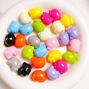 Модные цветные краски мультфильм <span class=keywords><strong>Hello</strong></span> <span class=keywords><strong>Kitty</strong></span> Diy Мобильный телефон цепь бисер материал Акриловые Свободные бусины - Product Image 2