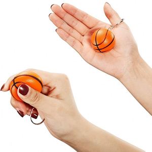 Porte-clés anti-stress en mousse PU souple avec logo personnalisé, jouet à presser, souvenir sportif, cadeau d'entreprise, diamètre 40 mm, orange - Product Image 4