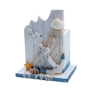 Portalápices de Estilo Mediterráneo Mystic Arts, Organizador de Escritorio con Temática Oceánica, Artesanía en Madera, Regalo - Product Image 5