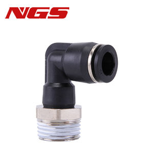 Conector Rápido de Cotovelo Pneumático de Latão PL 12mm 1/4 1/8 3/8 1/2\" para Rosca BSPT de 8mm Conector Giratório Pneumático - Product Image 6