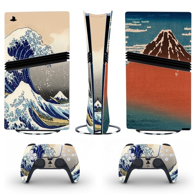 For PS5 Pro Skin - the Great Wave Artistic Decal, Ultra-Thin Protective Wrap