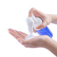 Nuevo 100ml 150ml 200ml azul blanco claro bomba de espuma cosmética botella de plástico para mascotas con cepillo de silicona para embalaje de limpiador Facial